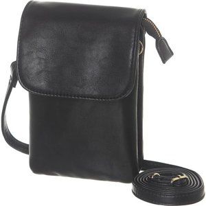 Roomy Pockets Small Crossbody Bags Cell Phone Wallet M-black